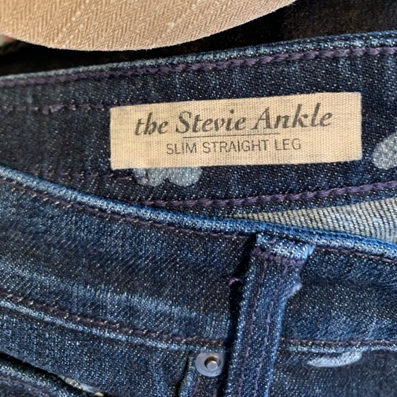 Adriano Goldschmied The Stevie Ankle Slim Straight Leg Hearts Design Jeans Sz 25 - Picture 2 of 6